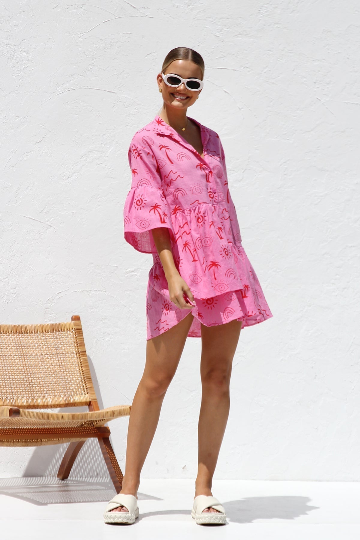 Ethnic Style Loose Shirt Short Dress
