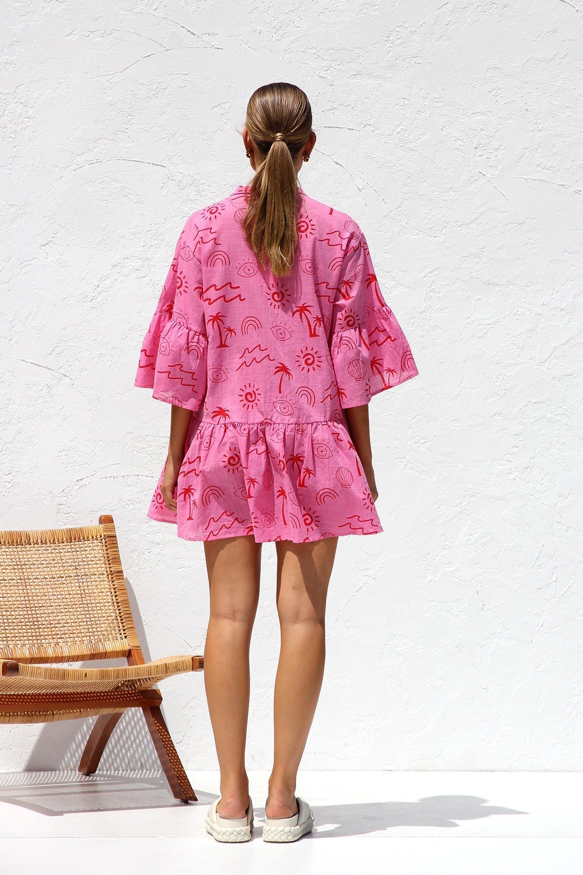 Ethnic Style Loose Shirt Short Dress